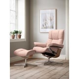 Stressless Stressless® Relaxsessel »Mayfair«, (Set, Relaxsessel mit Hocker), mit Hocker, mit Cross Base, Größe S, M & L, Holzakzent Eiche, pink