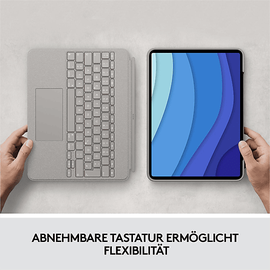 Logitech Combo Touch Tastatur Case für iPad Pro 12.9'' 5 Gen Deutsch sand