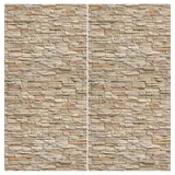 winwall Duschrückwand Duschrückwände ALU-Verbundplatte Dekor: Steinwand, (2-tlg), Wandverkleidung aus Alu beige 125 cm x 250 cm