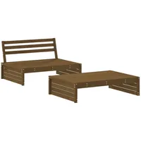 vidaXL 2-tlg Garten-Lounge-Set Honigbraun Massivholz Kiefer