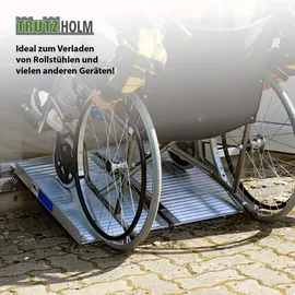 Baumarktplus TRUTZHOLM Rollstuhlrampe klappbar 61 cm Traglast 272 kg Alu grau geriffelt Auffahrrampe