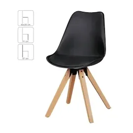 FineBuy 2er Set Retro Esszimmerstuhl Kunstleder Essstuhl Küchenstuhl Rückenlehne