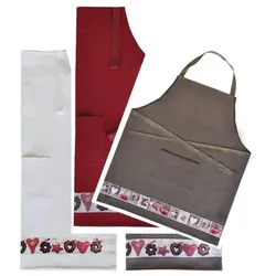 framsohn Kochschürze Waffel 'Lebkuchen' 68 x 76 cm (Farbe: Weiß)