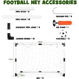 luxuskollektion 2er Set Kinder Fußballtore mit Fußbällen und Luftpumpe