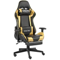 vidaXL Gaming-Stuhl mit Fußstütze Gold