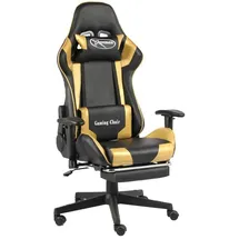 vidaXL Gaming-Stuhl mit Fußstütze Gold