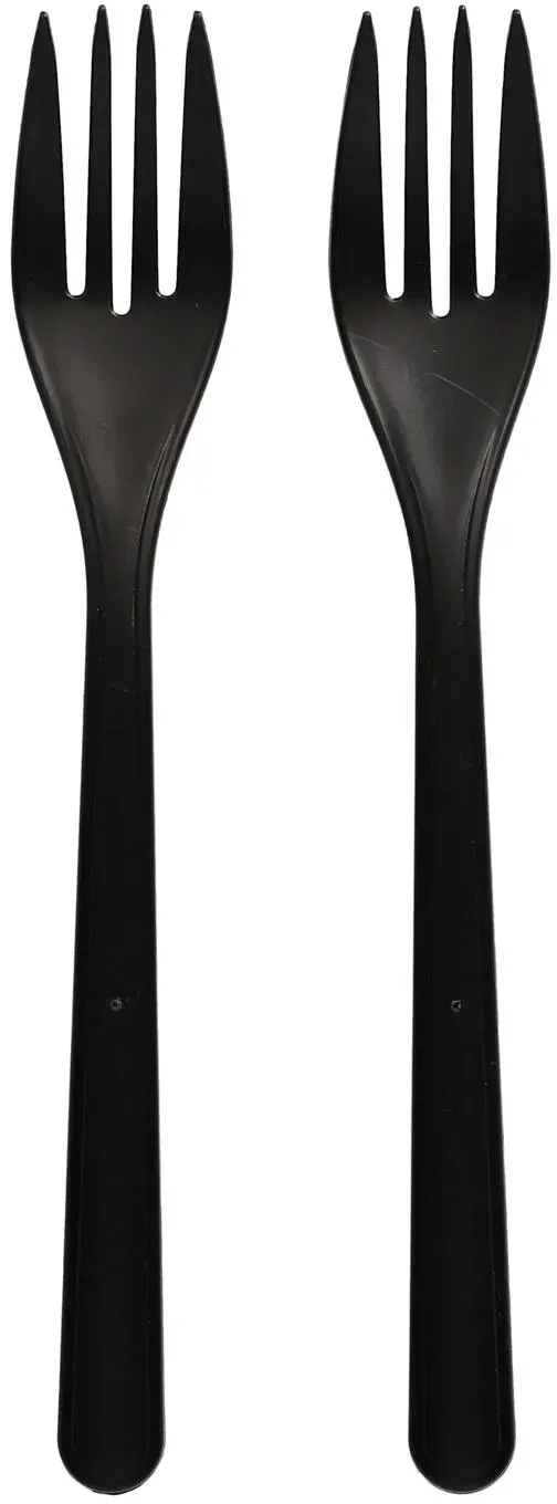 BIO-Gabeln Mehrweg 185mm aus BIO-PP extra stabil schwarz, 50 Stk.