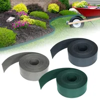 HENGMEI Flexible Rasenkante Kunststoff 20m Beetumrandung Beeteinfassung Blumenbeet Umrandung, grün