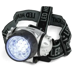 Stirnlampe/Kopflampe 8 LEDs 3 Leuchtmodi Magnethalter ohne Batterien