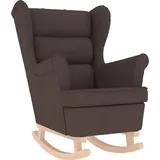Schaukelsessel Dunkelbraun 74x90x102 cm Stoff - Braun/Dunkelbraun