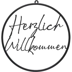 Dekoschild Herzlich Willkommen I Schwarz