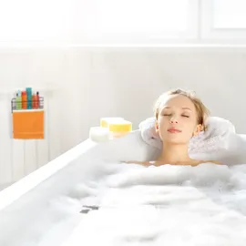Relaxdays Einhängekorb mit Küchenrollenhalter, Weiß