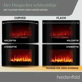 Heidenfeld Elektrokamin HF-WK100 flach holzoptik