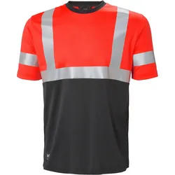 Warnschutz T-Shirt "ADDVIS" UV-Schutz - M - rot/schwarz