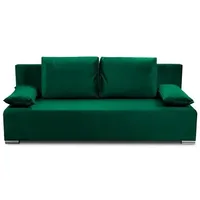Bonni Schlafsofa Ecco Deluxe, Sofa mit Bettkasten und Schlaffunktionn, Klappsofa, Schlafcouch, Bettsofa, Couch vom Hersteller, Couchgarnitur, Sofagarnitur (königlich grün)