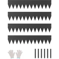 Vevor Rasenkante Metall, 4 Packungen 1016x203x1,5 mm, Beeteinfassung, biegbare Beetumrandung, Gartenpalisade, Beetbegrenzung für Blumenbeete und Wege, schwarz