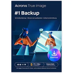 Acronis True Image Essentials Abonnement 5 Computer - 1-Jahres-Abonnement