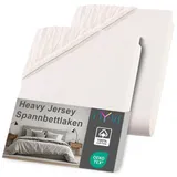 nyvi Spannbettlaken DreamScience Heavy Jersey 120 x 200 - 130 x 200 cm natur 2 St.