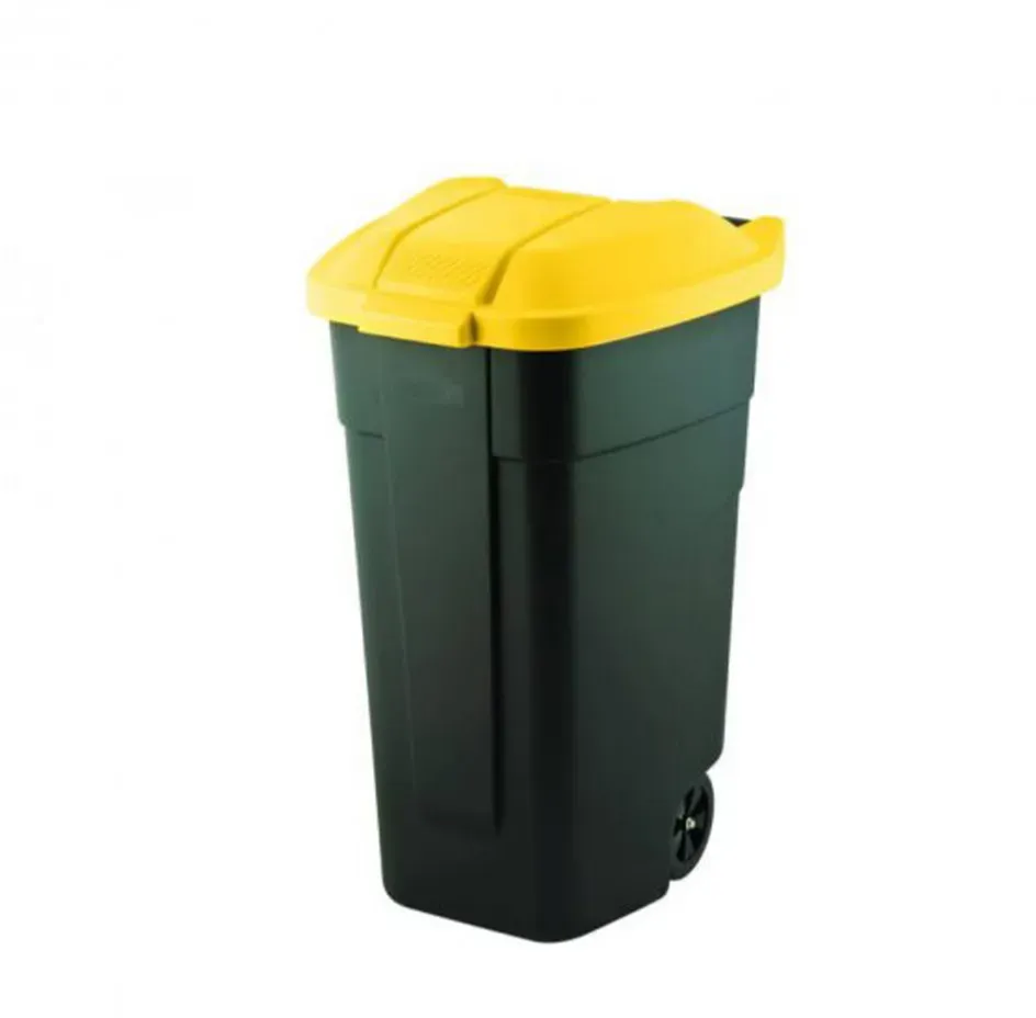 Mülleimer Schwarz/Gelb 110L