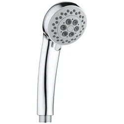 Aloni Econ Handbrause Duschkopf Kunststoff Chrom mit 3 Strahlarten und Anti-Kalk-Noppen 1/2 Zoll