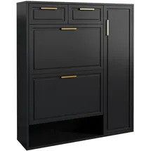 stilvora Schuhschrank 95 x 107 x 24 cm 2 Fächer / schwarz