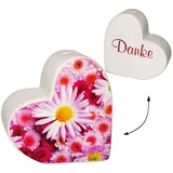 alles-meine.de GmbH große Spardose - Herz - Danke ! - stabile Sparbüchse aus Porzellan/Keramik - Sparschwein - lustig witzig - Marienkäfer - Freunde/Freundschaft - Blumen..