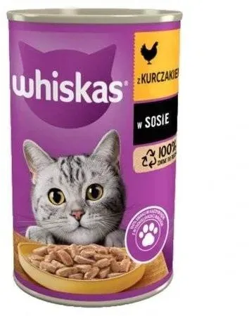 WHISKAS Nasses Katzenfutter für Erwachsene mit Hühnchen in Sauce 12x400g (Rabatt für Stammkunden 3%)