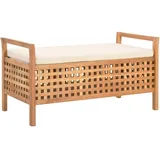 vidaXL Sitzbank mit Stauraum 93×49×49 cm Walnuss Massivholz
