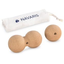 Navaris Massageball Faszien Set aus Kork: Mini Peanut und Duoball braun