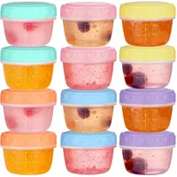 12 Stück kleine Gefrierdosen 77 ml,kleines Fassungsvermögen mit auslaufsicheren Kleine dosen mit deckel plastik,stapelbar,BPA freie Schüsseln,geeignet zum Babybrei einfrieren behälter,Soßen und Snacks