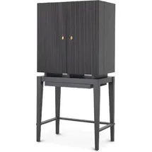 Casa Padrino Luxus Weinschrank Anthrazitgrau / Bronze 82,5 x 51 x H. 168 cm - Mahagoni Barschrank mit 2 Türen - Barmöbel - Luxus Qualität