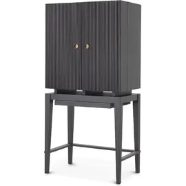 Casa Padrino Luxus Weinschrank Anthrazitgrau / Bronze 82,5 x 51 x H. 168 cm - Mahagoni Barschrank mit 2 Türen - Barmöbel - Luxus Qualität