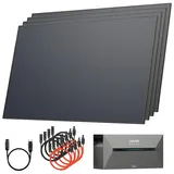 Solarway® All In One Balkonkraftwerk mit Speicher 2000W komplett Steckdose - 1,6 kWh Anker Solix 2 PRO Speicher - Solaranlage Komplettset - 500W Solarmodule & Anker Speicher & Zubehör