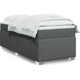 vidaXL Boxspringbett mit Matratze Dunkelgrau 140x200 cm Stoff