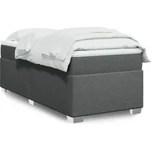 vidaXL Boxspringbett mit Matratze Dunkelgrau 140x200 cm Stoff