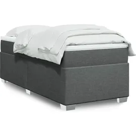 vidaXL Boxspringbett mit Matratze Dunkelgrau 140x200 cm Stoff