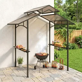 Outsunny Grillpavillon 2,4 x 1,5 m Schwarz/Braun