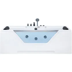 Whirlpool Badewanne weiß rechteckig 170 x 80 cm GRENADA