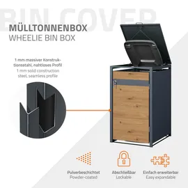 ML-Design Mülltonnenbox 200 x 80 x 116,3 cm anthrazit-eichenoptik