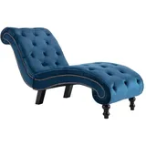 vidaXL Chaiselongue Relaxliege Liegestuhl Relaxsessel Loungesessel Sesselliege Liegesessel Komfortliege Recamiere Lounge Blau Wildleder-Optik