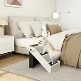 Dreistufige, Klappbare Hundetreppe Für Ältere Haustiere, Passend Für Bett Oder Sofa, 53 X 30,5 X 36,5 Cm, Creme