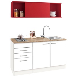 OPTIFIT Küchenzeile »Mini«, mit E-Geräten, Breite 150 cm, rot