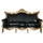 Casa Padrino Couch Kunstleder 3-Sitzer Schwarz / Gold