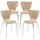 [en.casa] Esszimmerstuhl Essunga Holz/Metall beige 4er Set