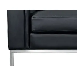 Beliani Ecksofa Schwarz Echtleder L-Förmig Linksseitig Modern Wohnzimmer - Schwarz