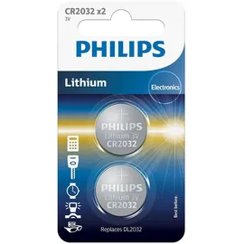 Philips CR2032, Lithium-Batterien 2er-Pack - Silber