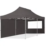 TOOLPORT Faltpavillon Economy 3 x 6 m inkl. 2 Seitenteile dunkelgrau 59024