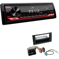 JVC KD-X182DB 1-DIN Media Autoradio AUX-In USB DAB+ mit Einbauset für Ford Kuga DM2 schwarz