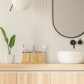 Relaxdays Badaccessoire-Set Braun