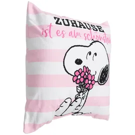 SNOOPY Peanuts Snoopy Dekokissen 40 x 40 cm Rosa